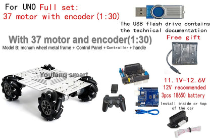 10-20Kg Load 330+240mm Big Plate 4WD Mecanum Wheel Robot Car with 12V Motor for Arduino ROS Robot Arm Chassis DIY Kit Toy Parts