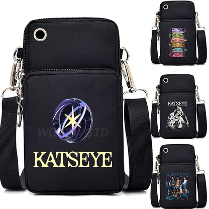 Funny Katseye Hip Hop Small Shoulder Bags Women Men Harajuku Katseye Mini Mobile Phone Bags 2026 New Purses Crossbody Bags Gifts