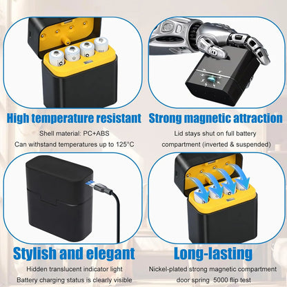 4-Slot Smart Battery Charger for AA 5.0V Rechargeable Li-on Batteries Portable Battery Charger Type-C Cable