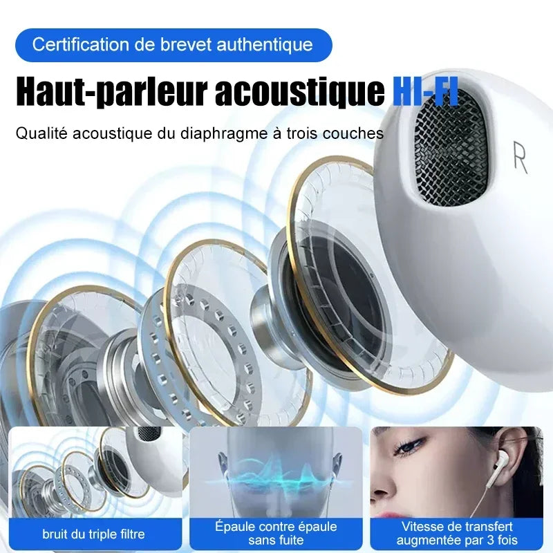 Original Headphones For Apple iPhone 14 11 12 13 Pro Max Earphones XR X XS SE 6 6S 7 8 Plus Bluetooth Wired Earbuds Accessories