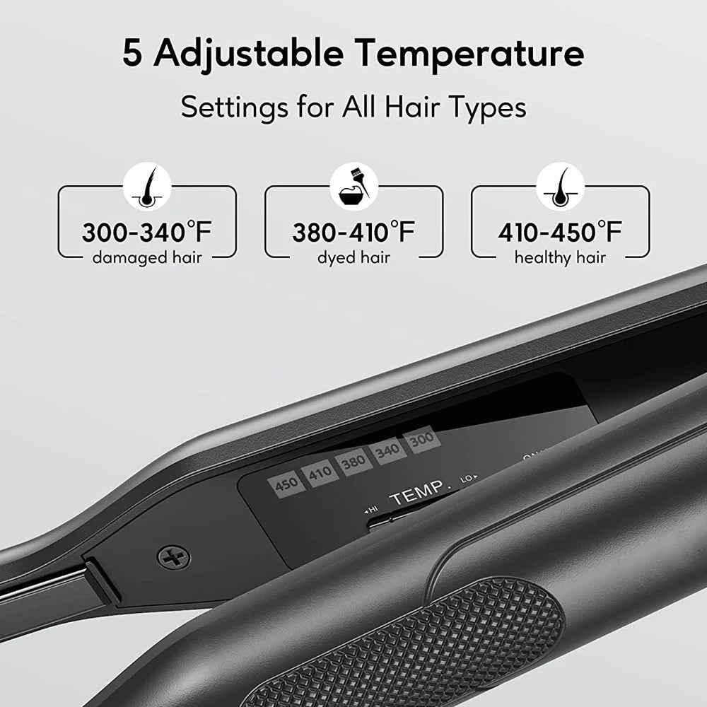 Hair Straightener Curler Professional Ceramic Coating Thinnest Plate Pencil Flat Irons For Short Hair Men's Beard Styler