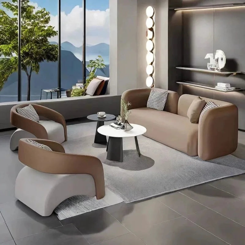 Italian Minimalist Reception Sofa Nordic High-grade Hotel Lobby Beauty Salon Business Negotiation Sofa Office Furniture FYOS