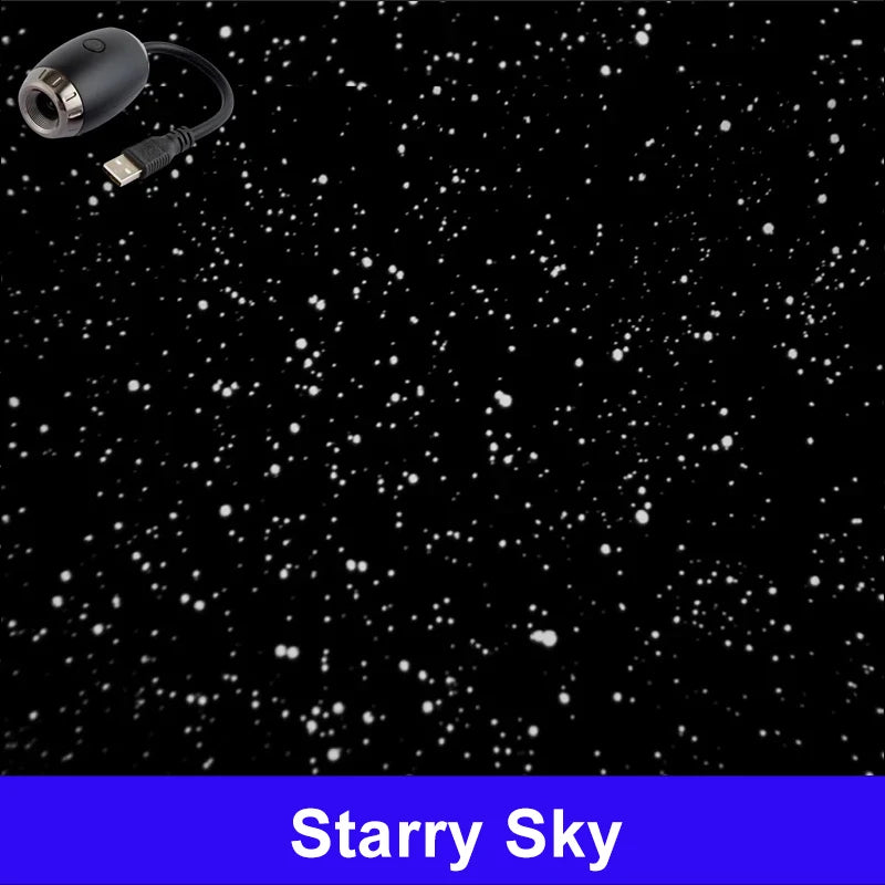 Romantic LED Starry Sky Night Light USB Powered Saturn Galaxy Projector Lamp for Car Roof Party Room Ceiling Decor Plug and Play