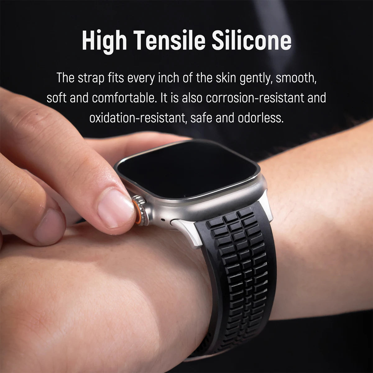 Sports Silicone Band for Apple Watch Ultra 2 49mm 46mm 45mm 44mm Luxury Metal Bracelet for iWatch Series 10 9 8 7 6 5 4 Se Strap