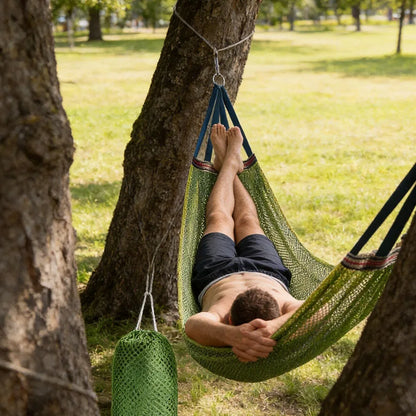 Outdoor Mesh Hammock Swing, Portable Camping Hammock, Lightweight Travel Gear for Outdoor Adventures