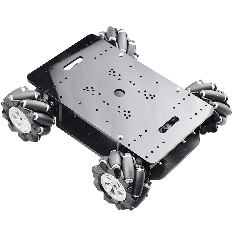 15KG Load 4WD 80mm Mecanum Wheel Robot Car Double Chassis Kit with DC 12V Encoder Motor for Arduino DIY Project STEM Toy