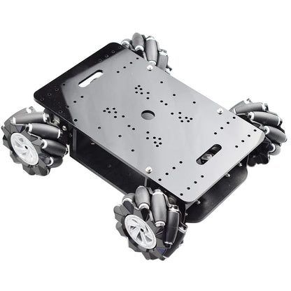 15KG Load 4WD 80mm Mecanum Wheel Robot Car Double Chassis Kit with DC 12V Encoder Motor for Arduino DIY Project STEM Toy