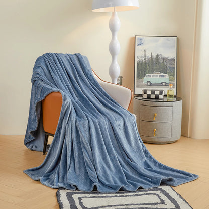 Winter Flannel Blankets For Beds 280GSM Faux Fur Coral Fleece Sofa Cover Microfiber Plush Fur Bedspread Plaid Blankets