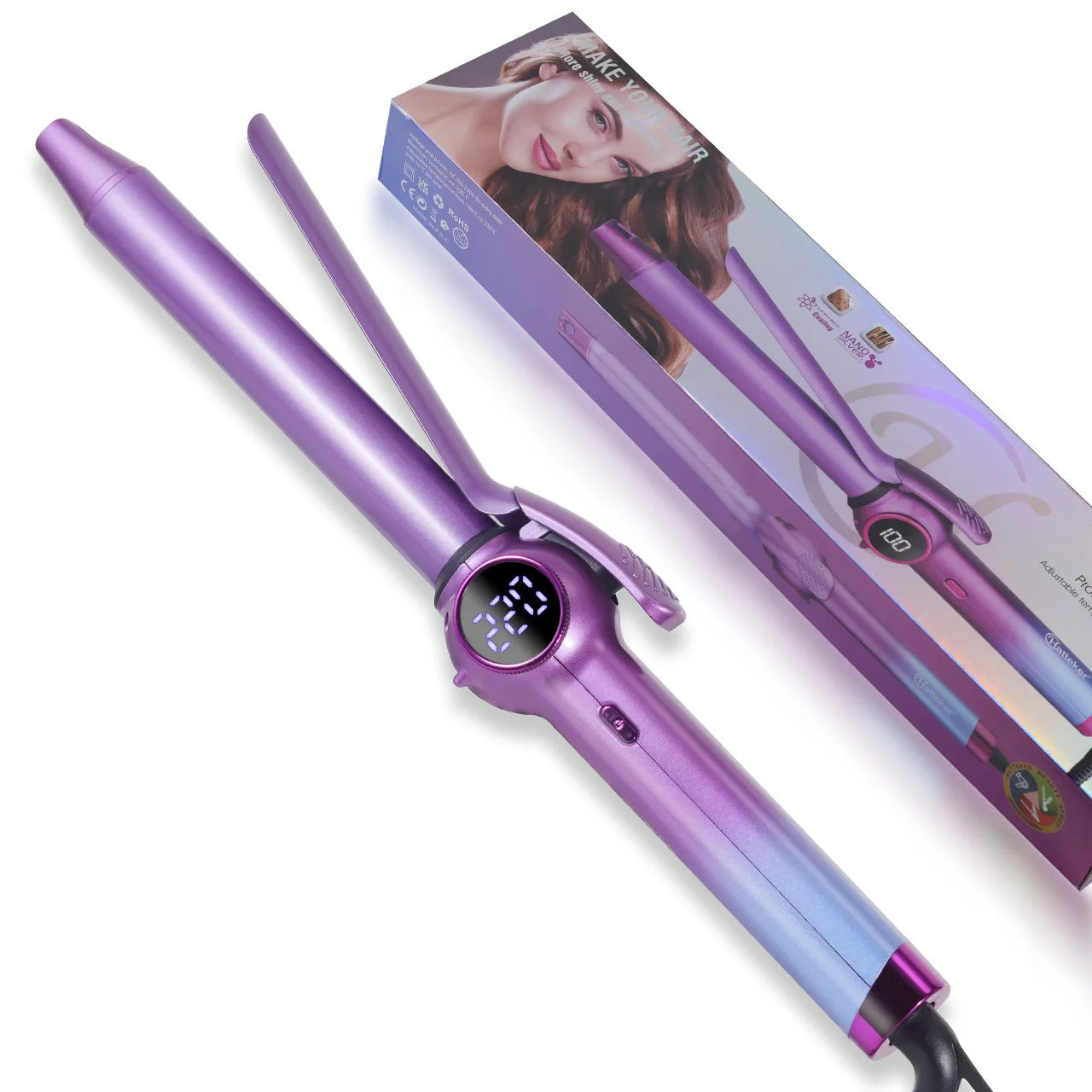 Hatteker Portable Hair Curler Negative Ion Damage-Free Bangs Curler Home Use Hair Styling Tool