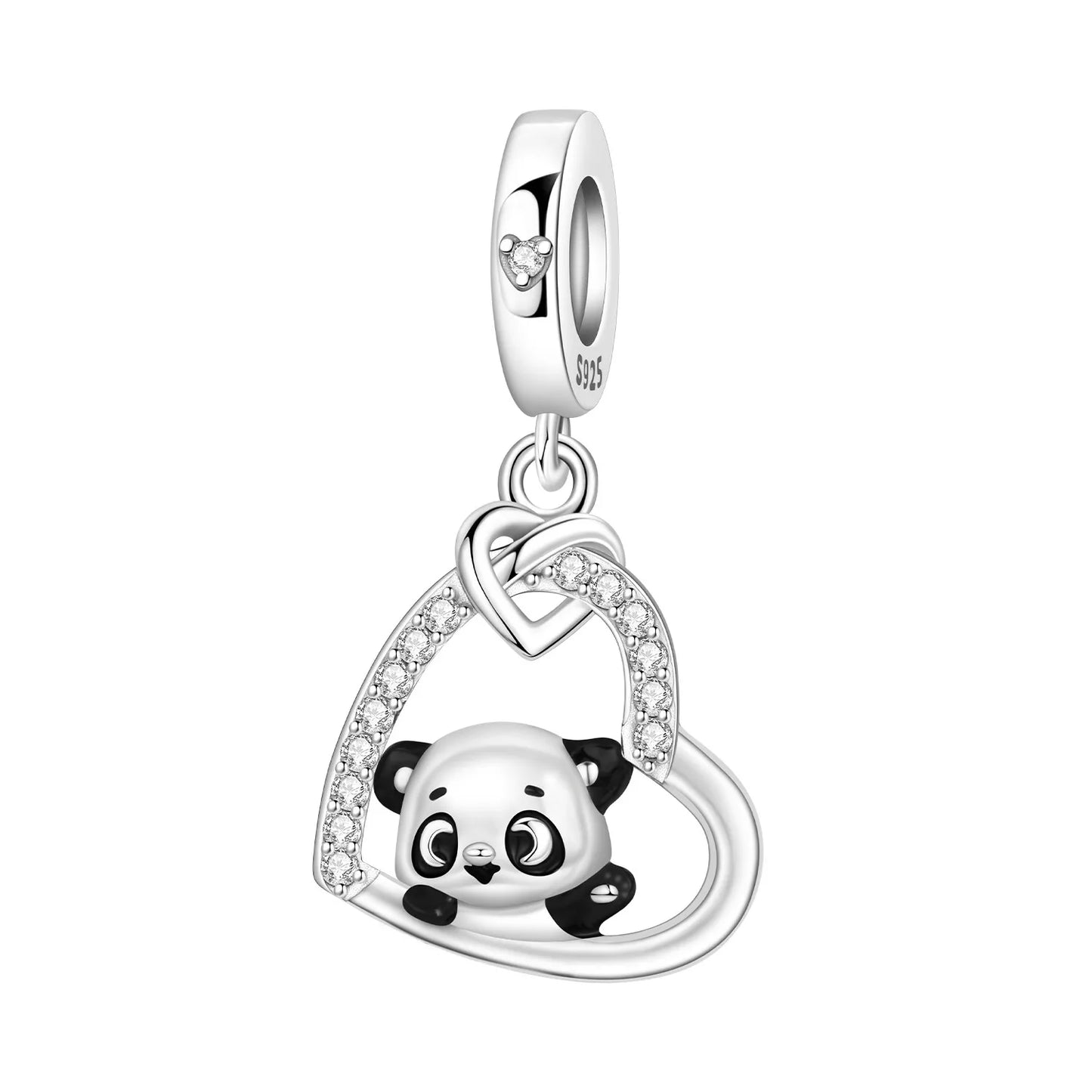 Hot Sale 925 Sterling Silver Dog Cat Cute Pet Animals Pendant Birthday Party Gift for Women Bangle Bracelet Necklace DIY Jewelry