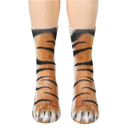 Unisex Funny Print Animal Paw Sole Socks Kawaii Cute Casual Happy Fashion Tube Sokken For Men Women Novelty Gift Dropship