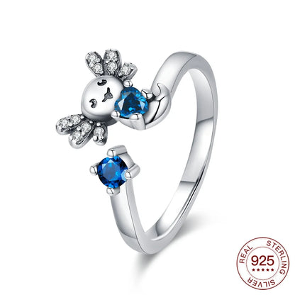 925 Sterling Silver Ring Ladybug Fashion Ring MOM Butterfly Ring