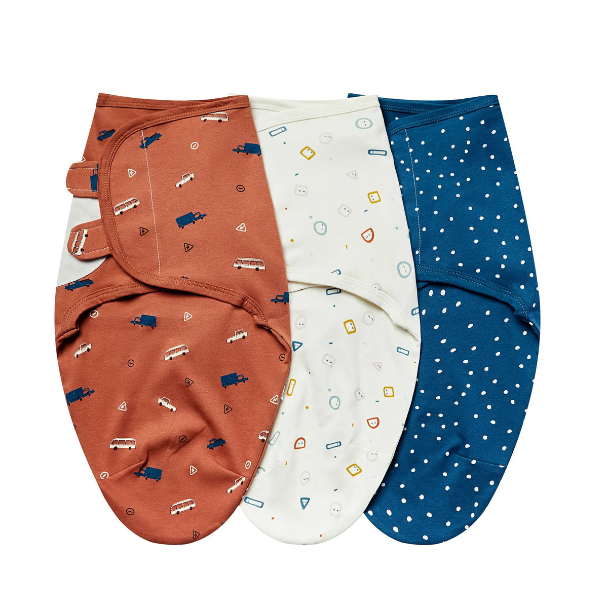 3Pcs Cute Newborn Baby Blankets Swaddles Set 100%Cotton Boys Girls Adjustable Swaddle Infant Swaddle for 0-6 Month