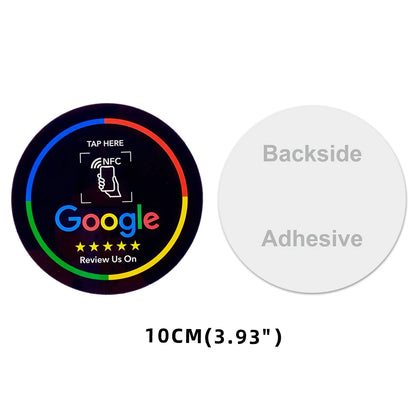 NFC Station table Tag 13.56Mhz programmable Compatible Google Review Card NFC Reviews display bending Card Acrylic Table Sticker