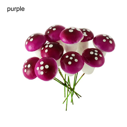 10/20PCS Mini Mushroom DIY Craft Garden Ornament Resin Artificial Foam Potted Plants Decor Moss Decoration Miniature Figurine