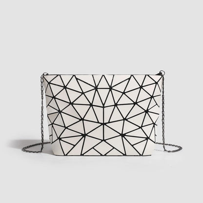 Women's Stylish Foldable Rhombus-Patterned Crossbody Bag, Korean and Japanese Trendy Shoulder and Handbag, Popular Fashion Item