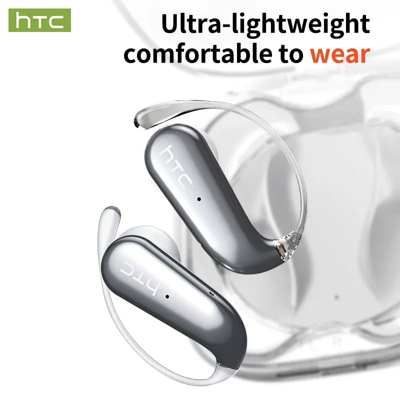 HTC NE38 Bluetooth V6.0 Earphone AI Translation Earbuds OWS Titanium-Wire Wireless Headphones HD Calls Ultralight Earhook
