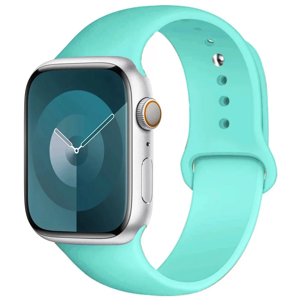 Silicone Band For Apple Watch strap 44mm 45mm 40mm 41mm 42-38mm 45 mm sport bracelet iwatch series 8 7 6 5 4 3 SE 9 Ultra 2 49mm
