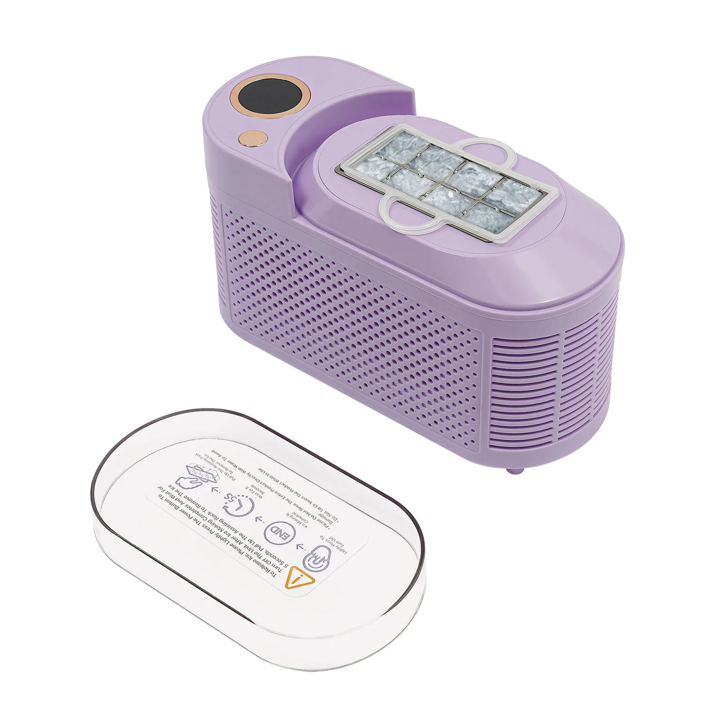 Ice Maker Portable Mini, 12V Car Power Cord, Taro Purple, Low Noise 60dB, Food Grade Aluminum, DIY Ice Cubes, For Kitchen Travel Camping Iced Drinks