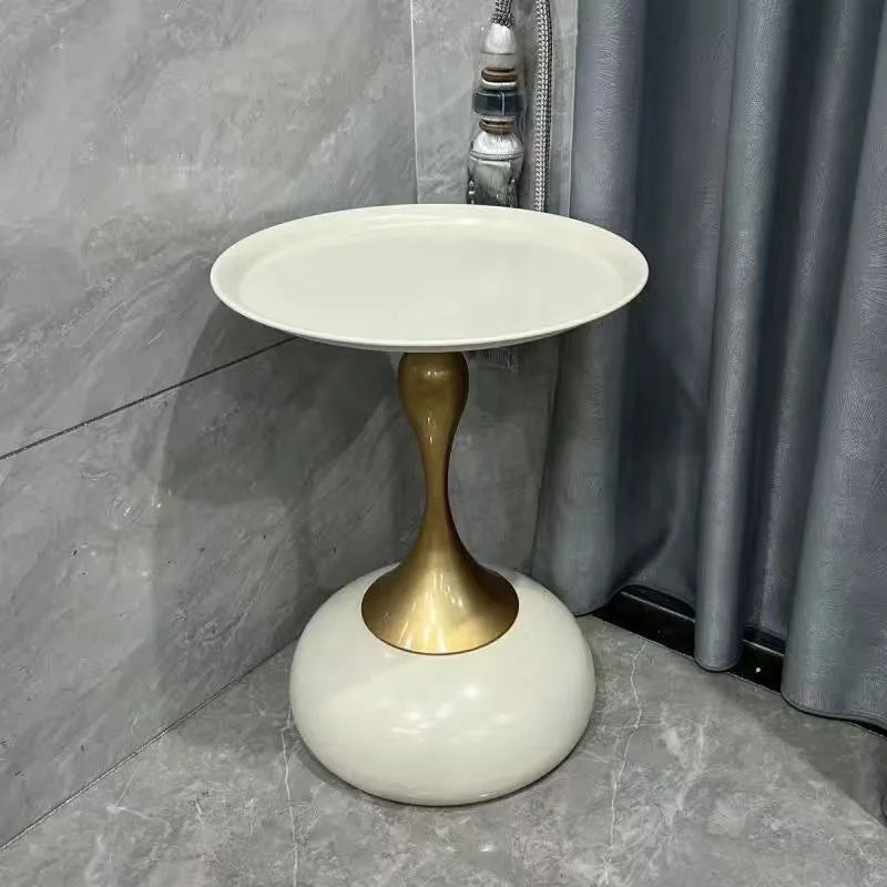 small apartment European wrought iron corner table balcony mobile coffee table bedroom bedside small round table sofa edge table