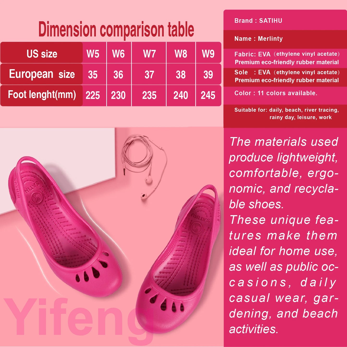 Ultra-light Women's Clogs: Breathable Soft Elastic Waterproof Non-slip Easy To Clean Versatile And Stylish For Commuting Work