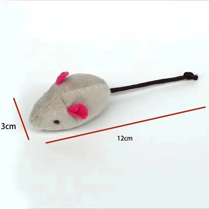 Interactive Catnip-Filled Rattle Mouse Toy for Cats Pretend Fur Design Pre-filled with Catnip for Enhanced Play Pet Game