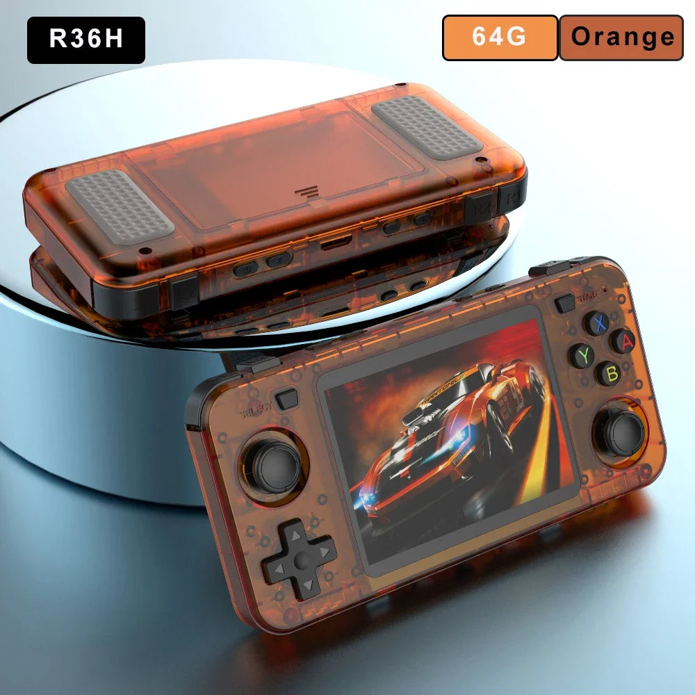 BOYHOM Green R3 6H Retro Video Game Console 3.5‘’ IPS Screen RK3326 3000 mAh Open Linux System Portable Player 64GB 128GB