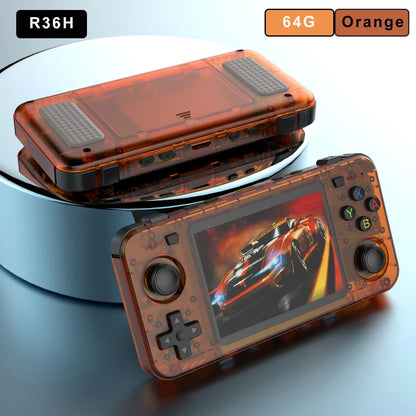 BOYHOM Green R3 6H Retro Video Game Console 3.5‘’ IPS Screen RK3326 3000 mAh Open Linux System Portable Player 64GB 128GB