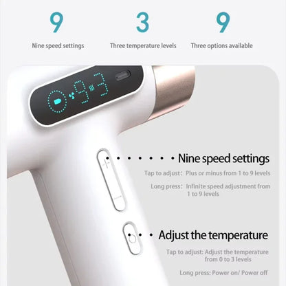 300W Wireless Hair Dryer High Speed Motor 100000RPM USB Rechargeable Foldable Blow Dryer For Student Dormitory Travel