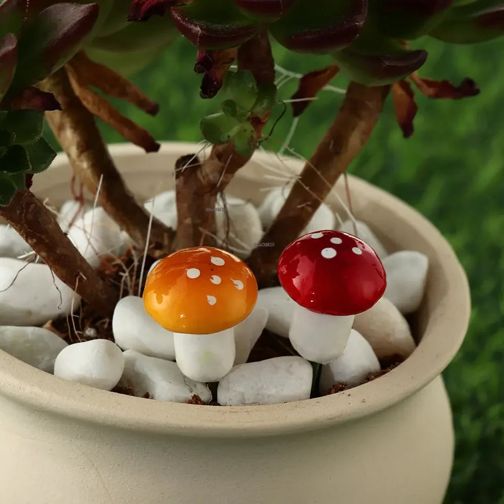 10/20PCS Mini Mushroom DIY Craft Garden Ornament Resin Artificial Foam Potted Plants Decor Moss Decoration Miniature Figurine