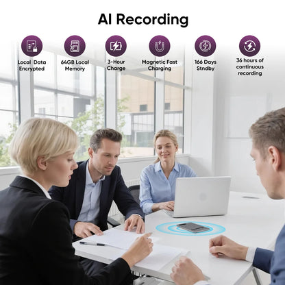 AI Voice Recorder 118 Languages ChatGPT-5  App Phone Call Mini Audio for Meetings, Lectures，Calls, AI Transcription Transcribe