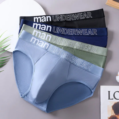 1pcs Men's Sexy Briefs Student Fashion Underwear Men's Panties Breathable Elastic Large Size Male Underpants Letter waist print