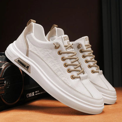 Men's Fashionable Solid Color Low-Top Shoes, Comfortable, Non-Slip, Durable Casual Sneakers, Suitable for Men's Outdoor Activities