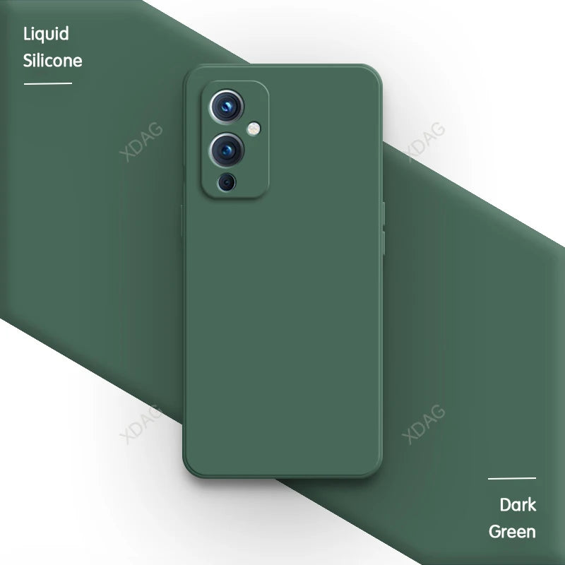 Square Liquid Silicone for OnePlus One Plus 7 7T 8 8T 9 Pro 9R 9RT T 10R Ace Nord N20 Original Soft Camera Protective Back Cover