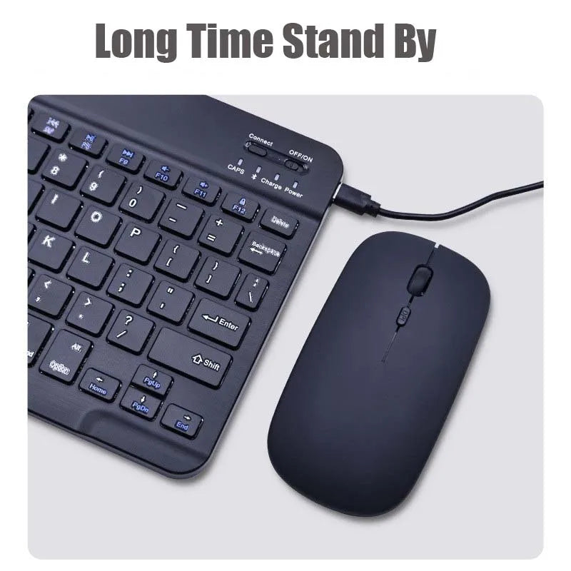 with Bluetooth Keyboard Mouse for Oukitel RT8 RT7 RT6 RT3 RT10 78Key Rechargeable Wireless 10inch Keyboard Mice Set Combo