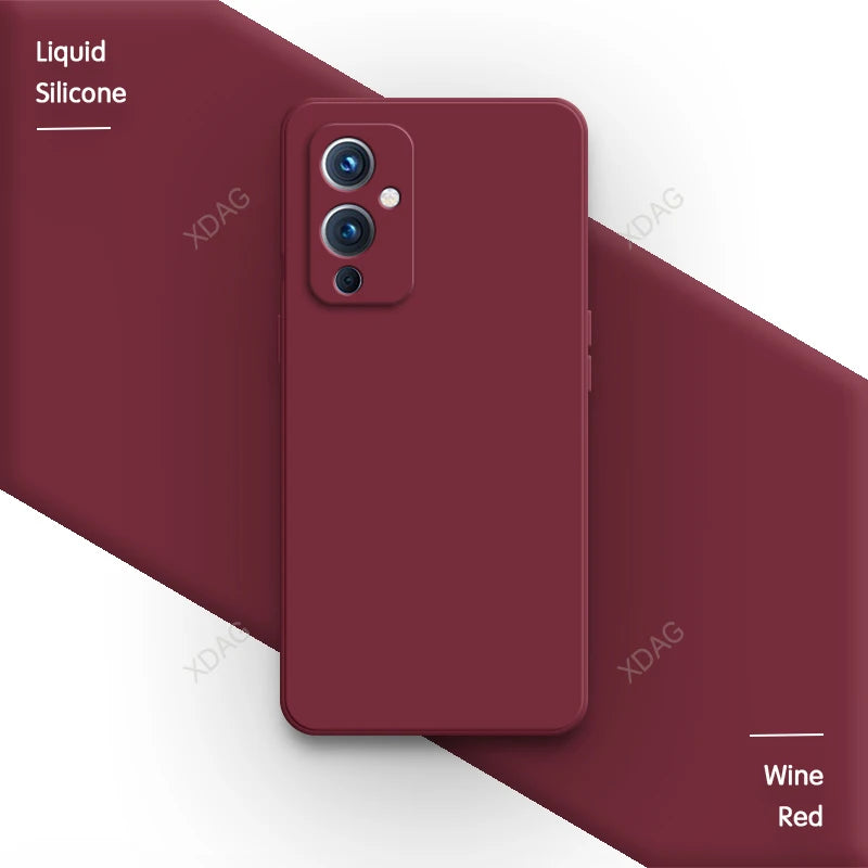Square Liquid Silicone for OnePlus One Plus 7 7T 8 8T 9 Pro 9R 9RT T 10R Ace Nord N20 Original Soft Camera Protective Back Cover