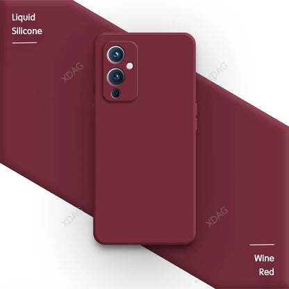 Square Liquid Silicone for OnePlus One Plus 7 7T 8 8T 9 Pro 9R 9RT T 10R Ace Nord N20 Original Soft Camera Protective Back Cover