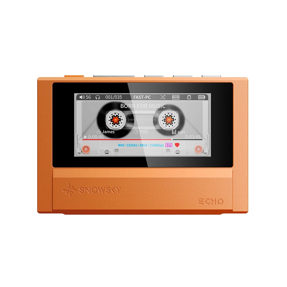 FiiO ECHO 4GB Portable Hi-Res Audio Music Player Dual DAC Bluetooth Music Player 3.5mm + 4.4mm Balanced Output Color Screen