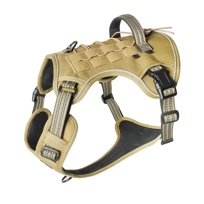 Large Dog Tactical Vest Multi-Function MOLLE-Compatible Harness with Anti-Pull Design for Outdoor Training Gear