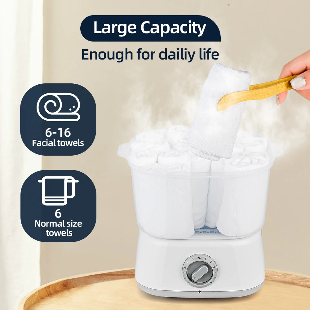3L Hot Towel Warmer Steamer with Towel Clip Fast Heating for Facial Can Hold 6-16 small size facecloths Portable Heating Machine