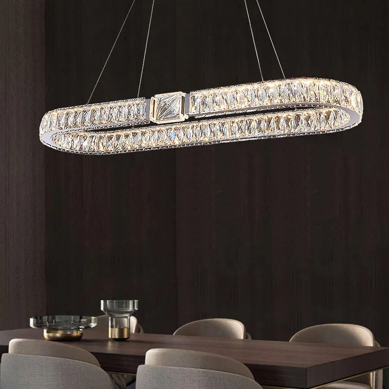 Luxury LED Crystal Ceiling Chandeliers Modern Gold/Chrome Metal Pendant Lights Home Restaurant Hotel Decor Lighting Fixtures