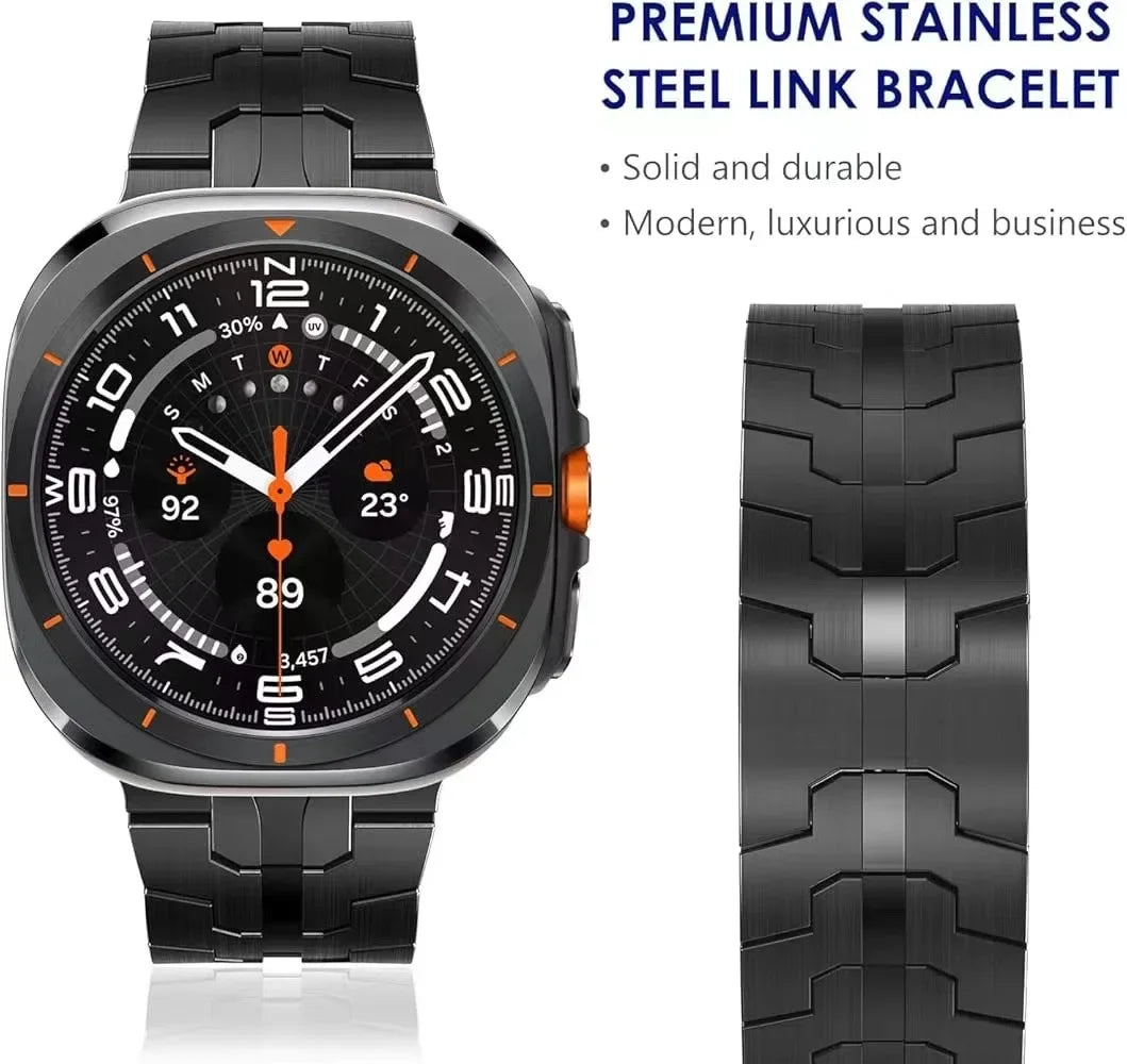No Gap Stainless Steel Strap For Samsung Galaxy Watch Ultra 2-1/Ultra 2025 47mm High-end Bracelet Correa Galaxy Watch Metal Band