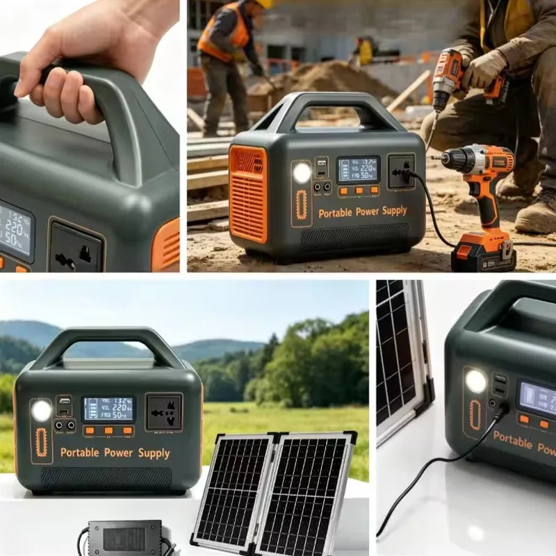 500W 220V Portable Power Station Solar Generator 461Wh 36Ah LiFePO4 Battery Power Bank for Outdoor Camping RV Emergency Energy