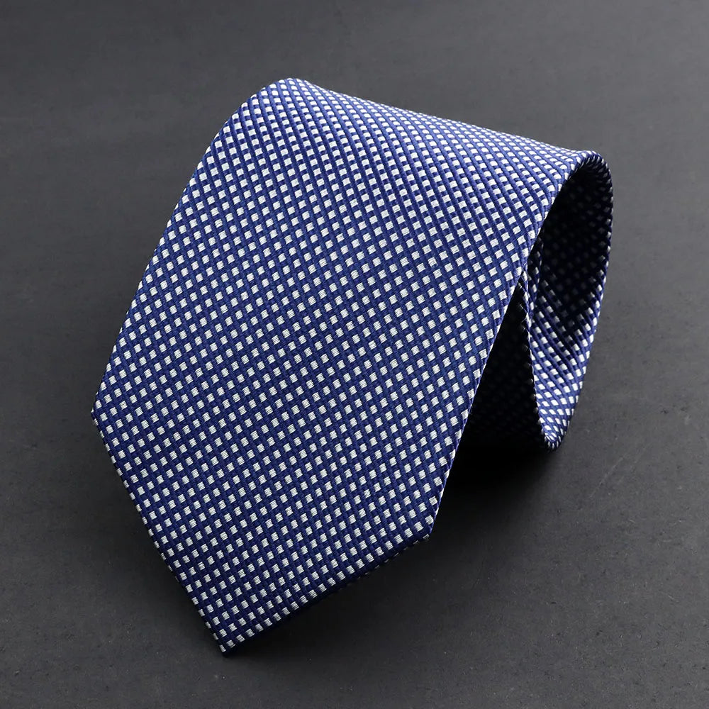 100% Silk Tie 8cm Stripe Slim Necktie Navy Blue Burgundy High Quality For Men Business Meeting Suit Dress Gravatas