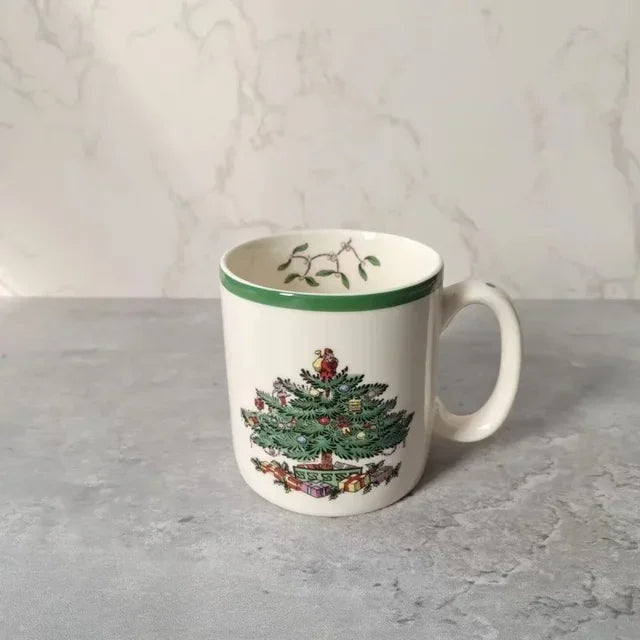 Holiday-themed Christmas Ceramic Plates Cutlery Sets Dinner Plates Bowls Soup Plates Mugs Coffee Cups Saucers Sets