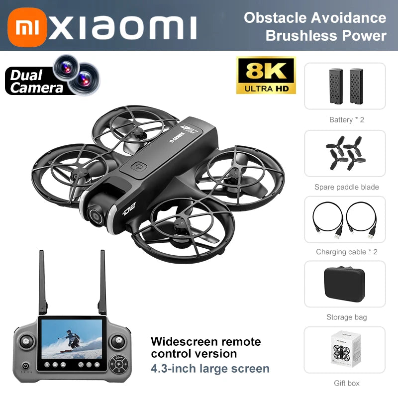 Xiaomi D2 Drone 8K Aerial HD Intelligent Avoiding Obstacle with Larger Screen Remote Control Folding Brushless Power GPS Drone