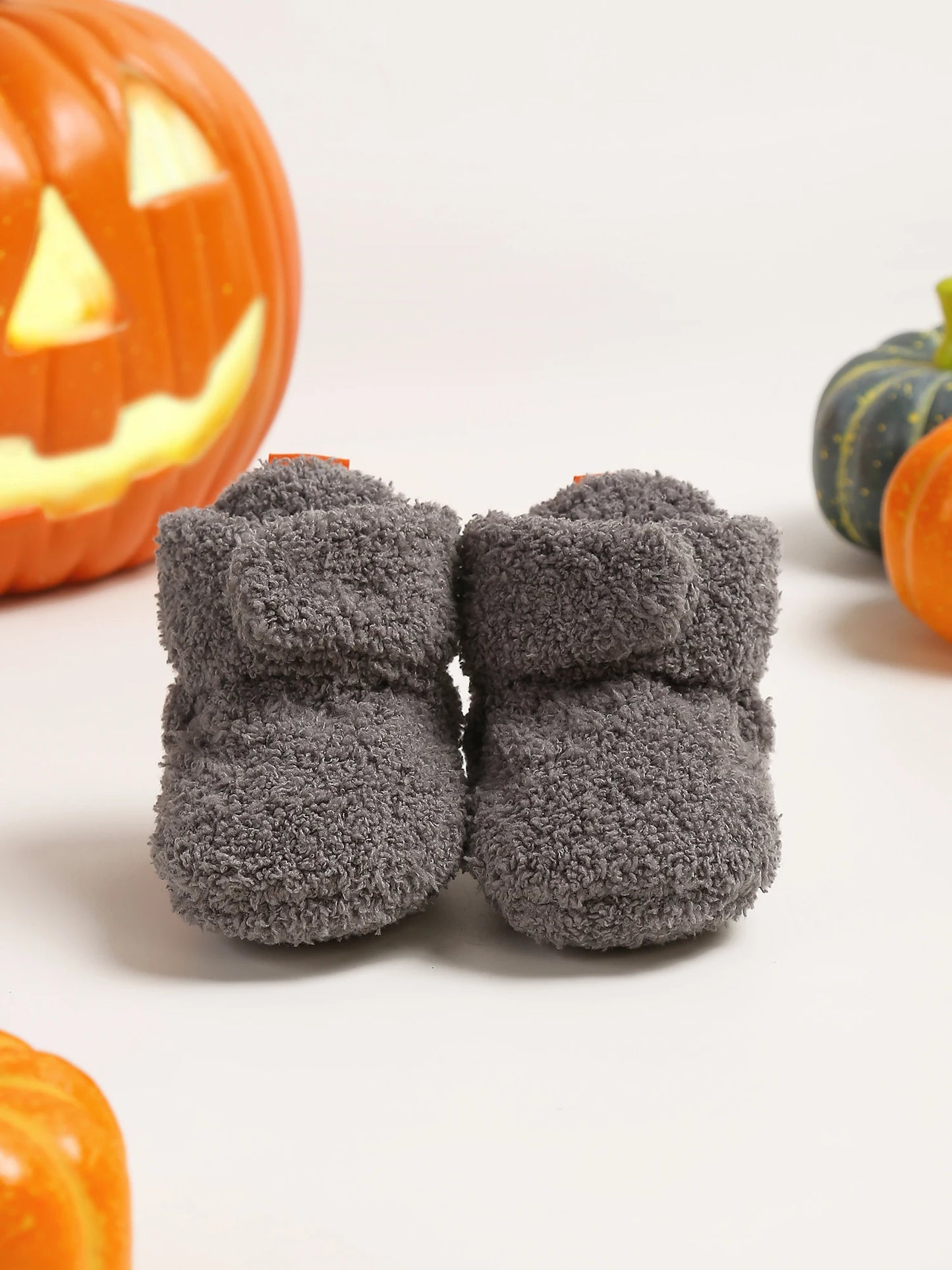 Halloween Pumpkin Baby Booties Stay On Slipper Winter Warm Soft Shoes Newborn Crib Sock Shoes