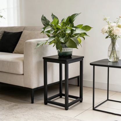 Metal Plant Stand, 40cm Tall Modern Square Plant Pedestal Stand, Heavy Duty Indoor Flower Pot Holder for Living Room Balcony Cor