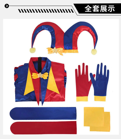Cartoon Amazing Ragatha Digital Circus Cosplay Costume for Girls Dress Halloween Pamny Jumpsuits Clown Pomni Onesie