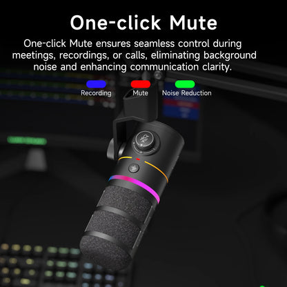 COMICA D10/D10 PRO RGB Cardioid USB/XLR Dynamic Desktop Gaming Mic Wired/Wireless Microphone for Streaming Interview Podcast
